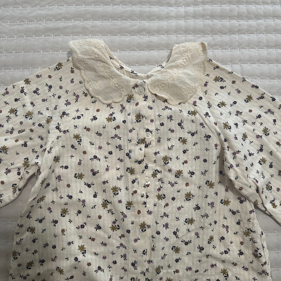 Zara Floral Embroidered Blouse 3-4 T - Picture 4 of 6